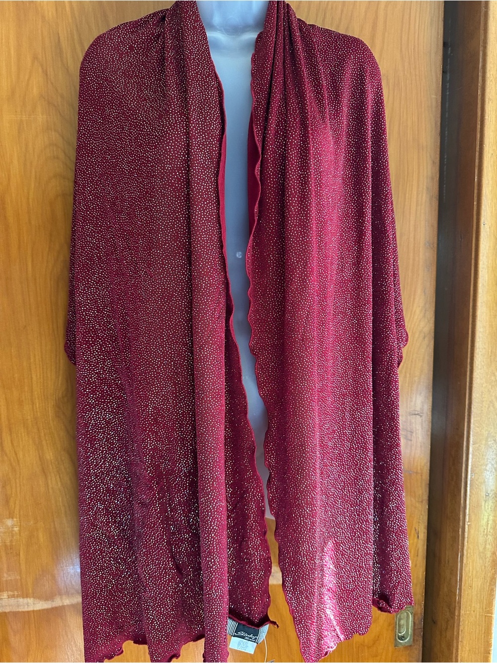 Slinky Brand NWT Burgundy Glitter Sparkle Shawl Wrap